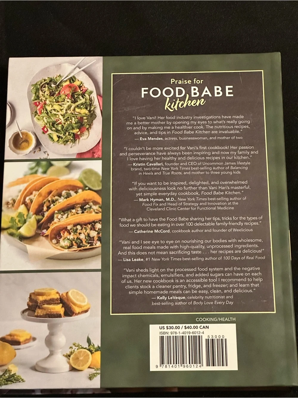 Food Babe Kitchen Cookbook - Green & White Cover